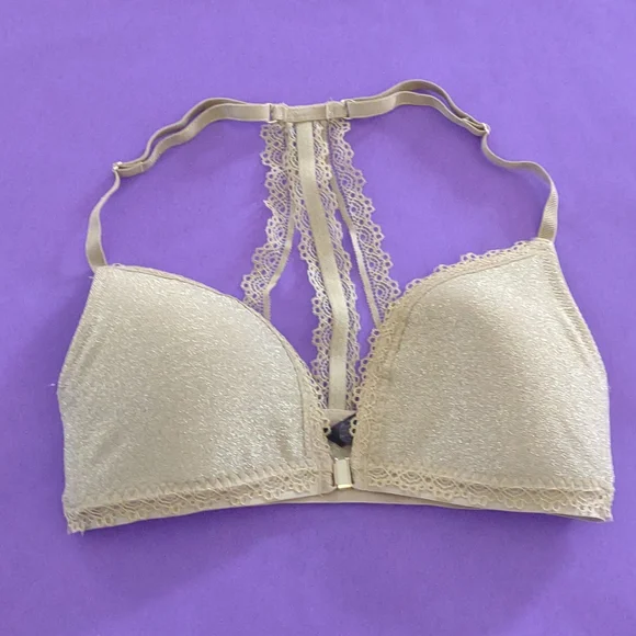 Imtimissimi metallic gold soft cup bra. Size is missing fits 34B/C - Picture 1 of 8